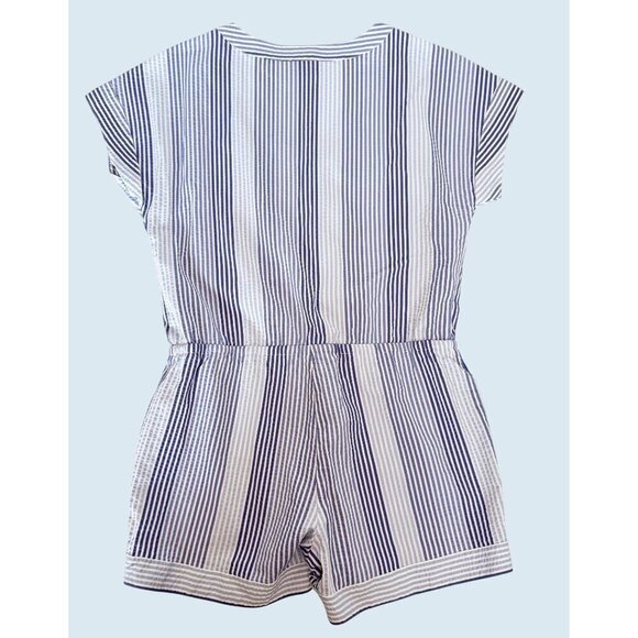 VINEYARD VINES Striped Short Sleeve V Neck Romper Size S - Picture 5 of 8